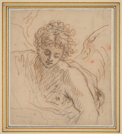 An Angel (pen og brunt blæk over sort kridt på papir) af Benjamin West