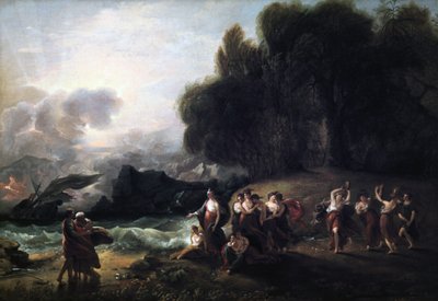 Calypsos-modtagelse af Telemachos og mentor, 1801. af Benjamin West