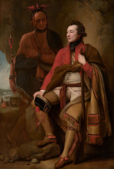 Oberst Guy Johnson og Karonghyontye (kaptajn David Hill) af Benjamin West