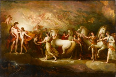 Phaeton beder Apollo om at køre Solvognen, 1804. af Benjamin West