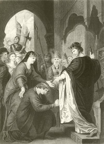 Prins Johns underkastelse til Richard I af Benjamin West
