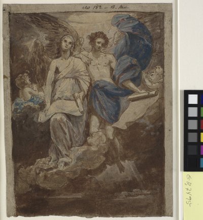 Studie til et maleri af Englene, der viser sig for hyrderne, 1774 af Benjamin West