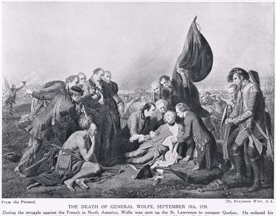 The Death of General Wolfe, 13. september 1759, illustration fra 