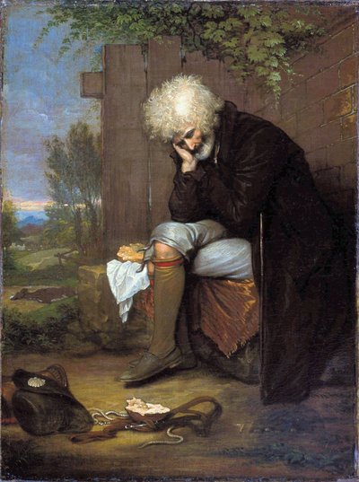 Pilgrimmen, der sørger over sit døde æsel af Benjamin West