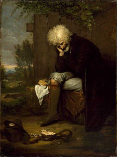 Pilgrimmen sørger over sin døde røv, c.1775 af Benjamin West