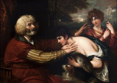 Tobias helbreder sin fars blindhed af Benjamin West