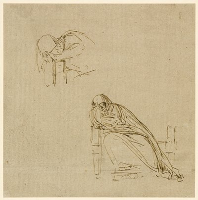 To skitser af en grædende kvinde af Benjamin West