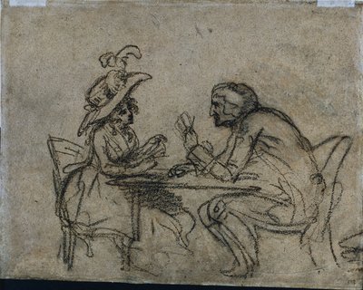 Kvinde og mand spillekort, 1792. af Benjamin West
