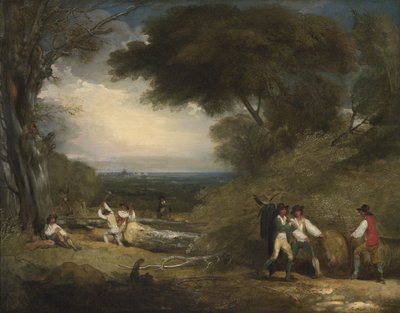 Træhuggere i Windsor Park (olie på lærred) af Benjamin West