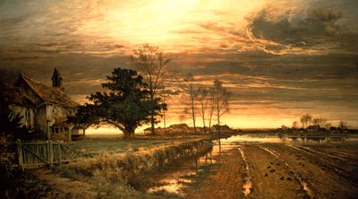 Om Aftenen skal det være lys, 1882 af Benjamin Williams Leader