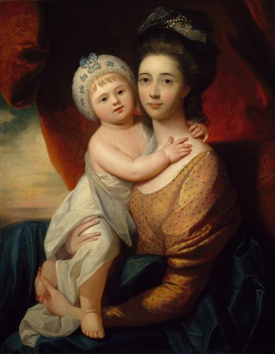 Lady Sondes med sin spæde søn, ca. 1793-94 af Benjamin school of West