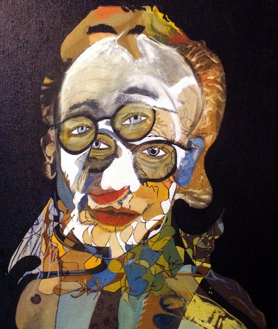 50 store forfattere i historien: Allen Ginsberg, 2015 (olie og akryl på lærred) af Benoit Erwann Boucherot