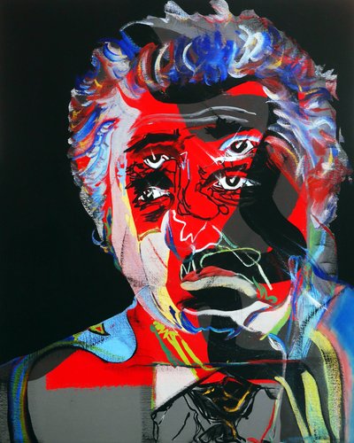 50 store forfattere i historien: Octavio Paz, 2015 (olie og akryl på lærred) af Benoit Erwann Boucherot