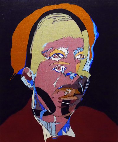 50 store forfattere i historien: Simone de Beauvoir, 2015 (olie og akryl på lærred) af Benoit Erwann Boucherot