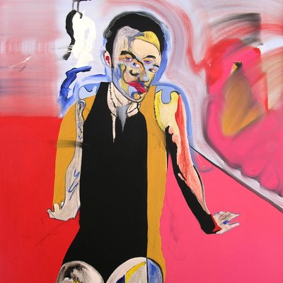 Selvportræt i Udaipur, Rajasthan, 2006 (olie på lærred) af Benoit Erwann Boucherot