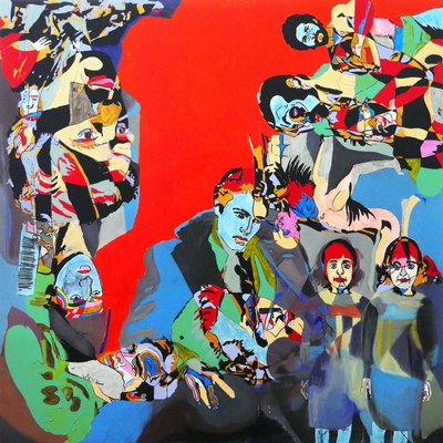 Marlon, Steve, Diane et les autres, 2017 (olie og akryl på lærred) af Benoit Erwann Boucherot