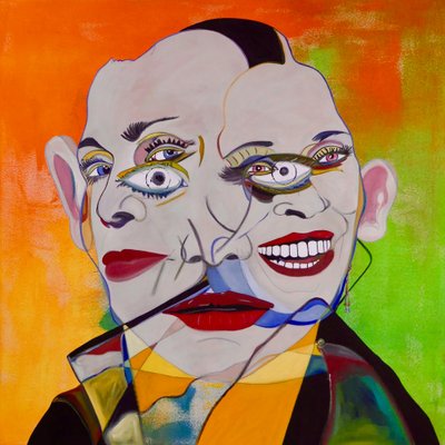 Mythe 4, 2021 (olie og akryl på lærred) af Benoit Erwann Boucherot