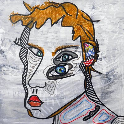 Surautoportrait sacrifié, 2014 (akryl på lærred) af Benoit Erwann Boucherot