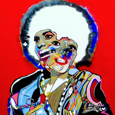 Surportræt : Angela Davis, 2021 (olie på lærred) af Benoit Erwann Boucherot