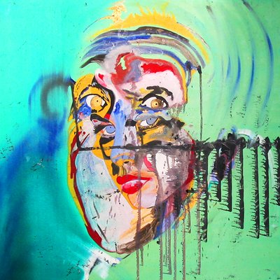 Surportræt: Brigitte Bardot  Albert Einstein, 2005 (olie på lærred) af Benoit Erwann Boucherot
