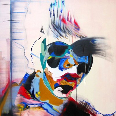 Surportrait: Studie af et ansigt i et landskab, 2005 (olie på lærred) af Benoit Erwann Boucherot
