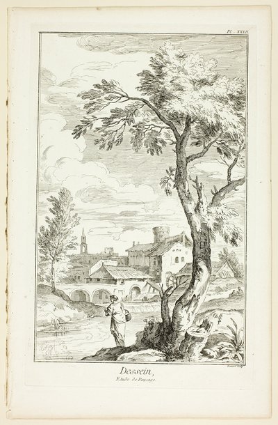 Design: Landscape Study, fra Encyclopédie af Benoit Louis Prevost