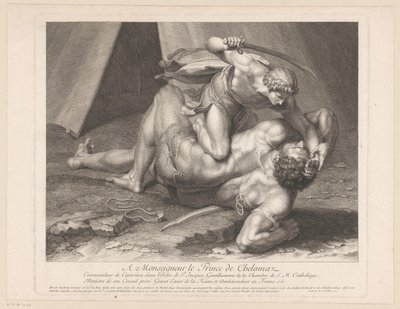 David onthoofdt Goliath af Benoît Audran (I)