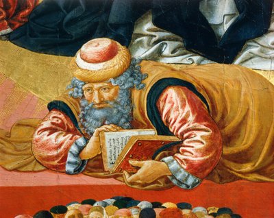 Arabisk filosof Averroes, detalje fra Triumph of St Thomas Aquinas af Benozzo di Lese di Sandro Gozzoli