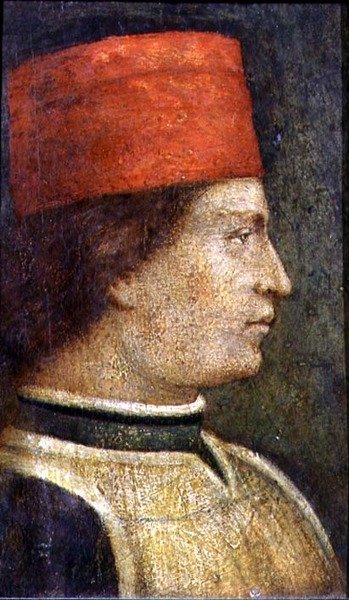 Hovedet af en mand i en rød hat (tempera på panelet) af Benozzo di Lese di Sandro Gozzoli