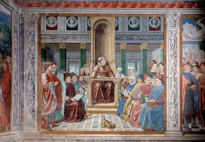 Sankt Augustins liv: Sankt Augustins undervisning i Rom (Fresco af Benozzo di Lese di Sandro Gozzoli