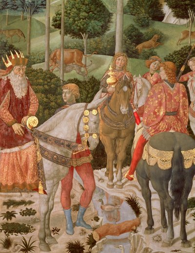 Piero de Medici (1416-69) som Caspar, detalje fra The Procession of the Magi, ca. 1459-60 af Benozzo di Lese di Sandro Gozzoli