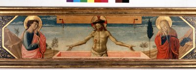 Predelle med Kristus i fromhed og hellige. Maleri af Gozzoli Benozzo (1420 - 1497) (detaljer) af Benozzo di Lese di Sandro Gozzoli