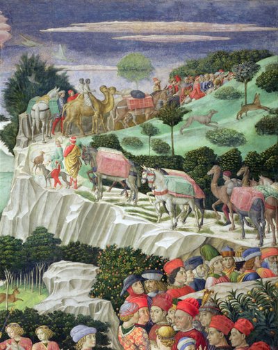 Procession af Melchior, fra Magi Kapel (detalje af 70601) af Benozzo di Lese di Sandro Gozzoli