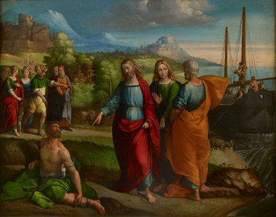 Kristus og svinenes mirakel af Benvenuto Tisi da Garofalo