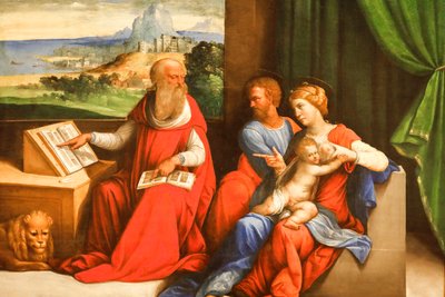Den hellige familie med St. Hieronymus af Benvenuto Tisi da Garofalo