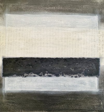 Abstrakte lagdelte neutrale toner af Berit Pihl