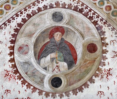 Repræsentation af en dominikansk kardinal (A Dominican Cardinal) Fresco af Bernardino Zenale og Bernardino Butinone af Bernadino and Zenale B.  Butinone