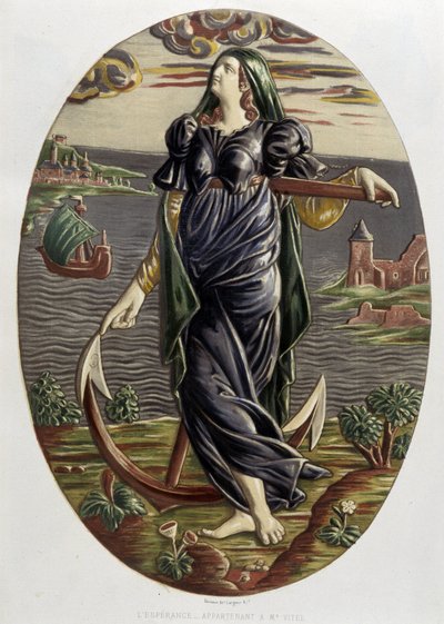 Hope - Keramisk fad, i "The work of Bernard Palissy"" af C. Delange og C. Borneman, Paris af Bernard (after) Palissy