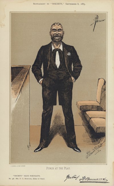 Mr F C Burnand, redaktør af Punch (farve litho) af Bernard (after) Partridge