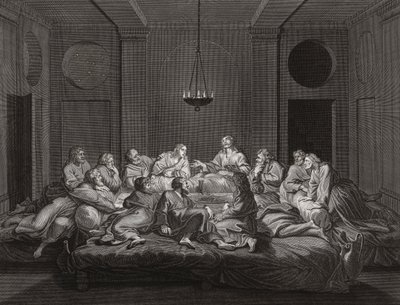 Jesus Kristus og apostlene ved den sidste nadver. (Print) af Bernard (after) Picart