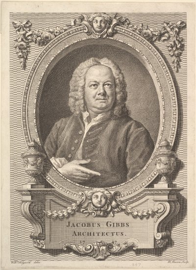 James Gibbs, arkitekt, 1747. af Bernard Baron