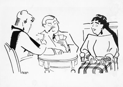 Kortspil, illustration til Cheri, roman af Sidonie-Gabrielle Colette (1873-1954) af Bernard Becan