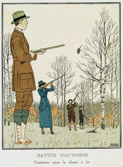 An Autumn Shoot, ca. 1912-13 (litho) af Bernard Boutet de Monvel