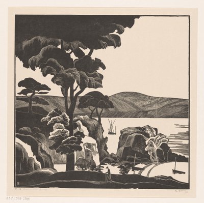 Breton Bay (original titel på objektet) af Bernard Essers (signed by artist)