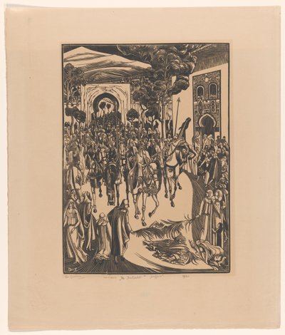 De Intocht (original titel på objekt) Saffia (original titel på objektet) af Bernard Essers (signed by artist)