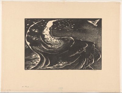 De vloed (original titel på objekt) af Bernard Essers (signed by artist)
