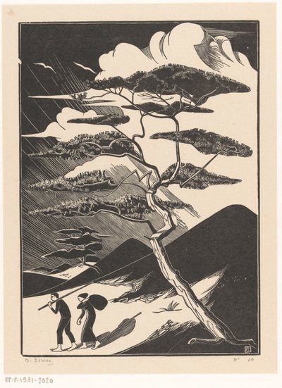 Klitpande med to figurer af Bernard Essers (signed by artist)