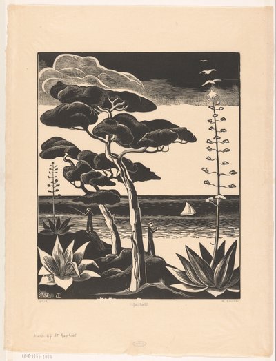 Kysten ved Saint-Raphaël (original titel på objektet) af Bernard Essers (signed by artist)