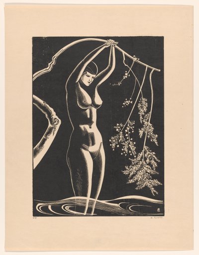 Nøgen kvinde med gren af Bernard Essers (signed by artist)