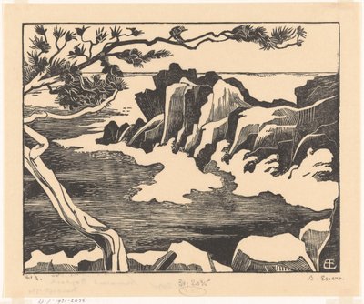 Klippekysten ved Saint-Raphaël af Bernard Essers (signed by artist)